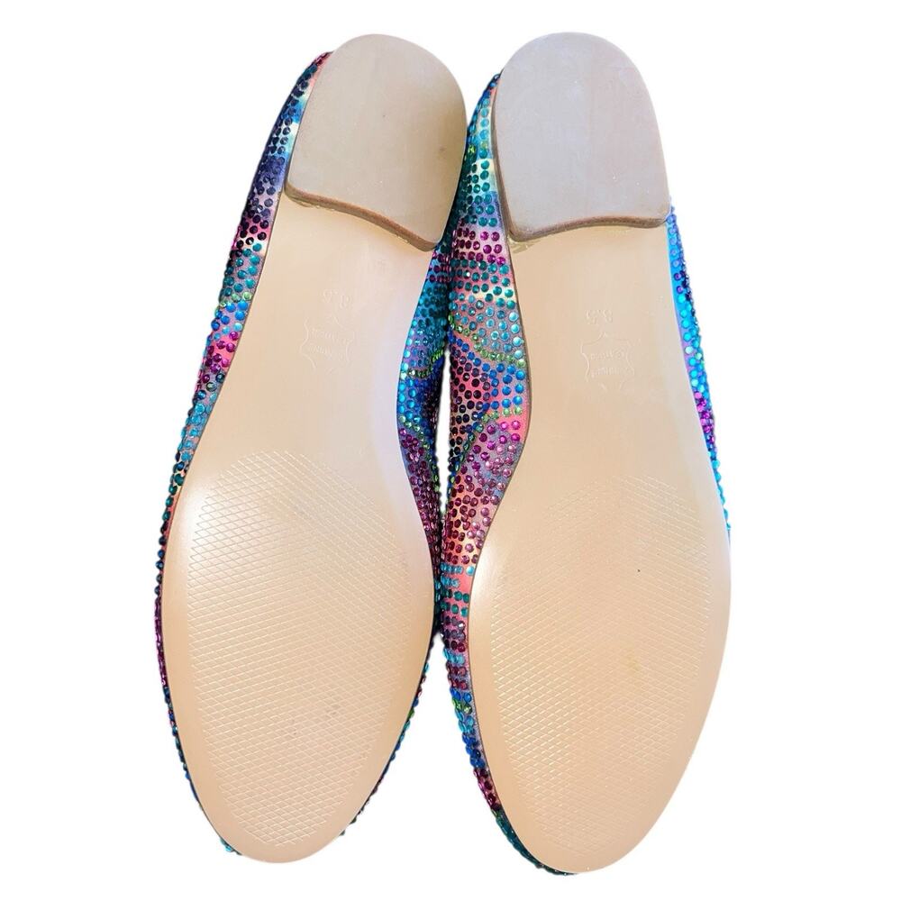 Steve Madden Multicolor Rhinestone Slip-On Flats Rainbow - Picture 6 of 9